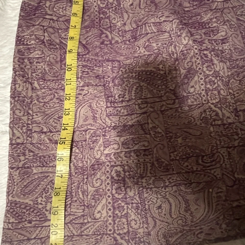Oscar de la Renta vintage Mulberry Purple Paisley Print pencil skirt size 2